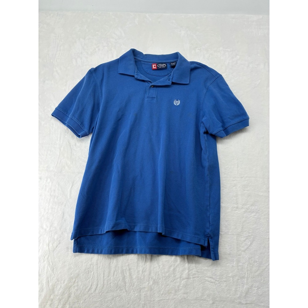 Chaps Polo Shirt Womens Large Polo Blue Short Sleeve Cotton Solid‎ Logo